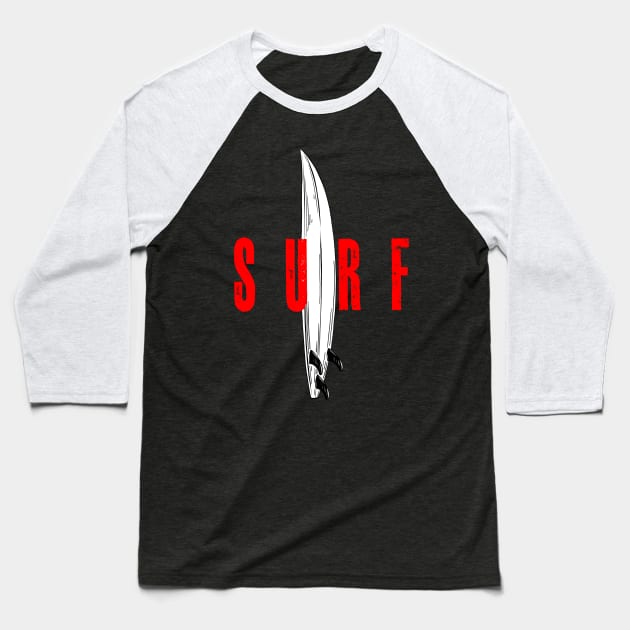 Vintage Surf Surfing Baseball T-Shirt by Quotes NK Tees